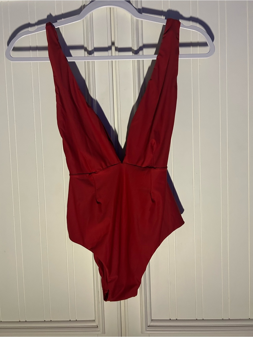 NW Haight Deep V One-Piece Swimsuit in Red Size Small